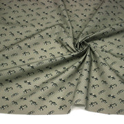 Tissu popeline coton aux petites voitures ancienne, fond vert kaki - tissuspipi.com