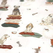 Tissu cotonnade, blanc aux chiens, collection AUTOMNE - STANDARD 100 OEKO - TEX - tissuspipi.com
