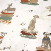 Tissu cotonnade, blanc aux chiens, collection AUTOMNE - STANDARD 100 OEKO - TEX - tissuspipi.com