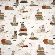 Tissu cotonnade, blanc aux chiens, collection AUTOMNE - STANDARD 100 OEKO - TEX - tissuspipi.com
