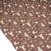 Tissu cotonnade, les animaux à la ferme, fond marron, collection AUTOMNE - STANDARD 100 OEKO - TEX - tissuspipi.com