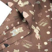 Tissu cotonnade, les animaux à la ferme, fond marron, collection AUTOMNE - STANDARD 100 OEKO - TEX - tissuspipi.com