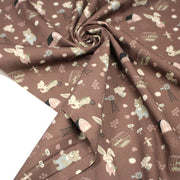 Tissu cotonnade, les animaux à la ferme, fond marron, collection AUTOMNE - STANDARD 100 OEKO - TEX - tissuspipi.com