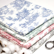 Tissu coton renforcé TOILE DE JOUY grande largeur 280cm : bleu, rouge, vert, gris - OEKO - TEX - tissuspipi.com