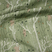 Tissu cotonnade vert aux ours dans les arbres, collection AUTOMNE - STANDARD 100 OEKO - TEX - tissuspipi.com