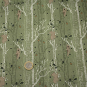 Tissu cotonnade vert aux ours dans les arbres, collection AUTOMNE - STANDARD 100 OEKO - TEX - tissuspipi.com