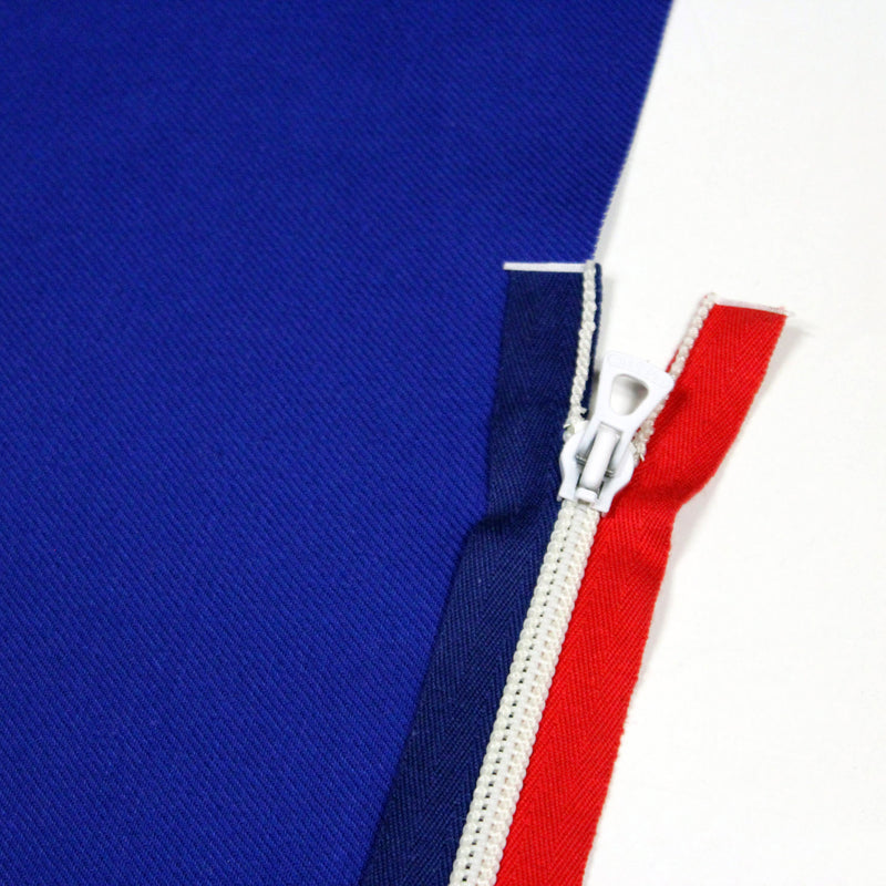 Fermeture à glissière séparable 55cm tricolore bleu blanc rouge - Fabrication française - tissuspipi.com