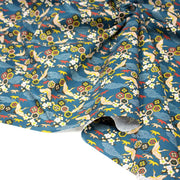 Tissu cotonnade NIGITA, motif japonais des grues : noir, bleu, rose, rouge - OEKO - TEX - tissuspipi.com