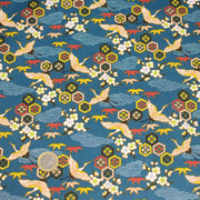 Tissu cotonnade NIGITA, motif japonais des grues : noir, bleu, rose, rouge - OEKO - TEX - tissuspipi.com