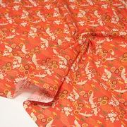 Tissu cotonnade NIGITA, motif japonais des grues : noir, bleu, rose, rouge - OEKO - TEX - tissuspipi.com