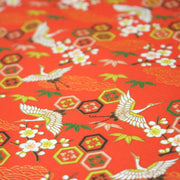 Tissu cotonnade NIGITA, motif japonais des grues : noir, bleu, rose, rouge - OEKO - TEX - tissuspipi.com
