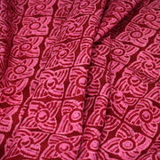 Tissu coton fin imprimé INDIENNES, rose fuchsia aux fleurs géométriques roses – STANDARD 100 OEKO - TEX - tissuspipi.com