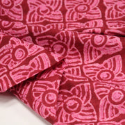 Tissu coton fin imprimé INDIENNES, rose fuchsia aux fleurs géométriques roses – STANDARD 100 OEKO - TEX - tissuspipi.com