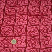 Tissu coton fin imprimé INDIENNES, rose fuchsia aux fleurs géométriques roses – STANDARD 100 OEKO - TEX - tissuspipi.com