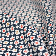 Tissu cotonnade fleurs japonaises géométriques : bleu, jaune, vert, rouge - OEKO - TEX - tissuspipi.com