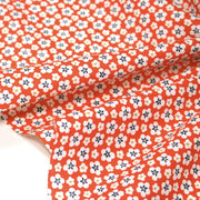 Tissu cotonnade fleurs japonaises géométriques : bleu, jaune, vert, rouge - OEKO - TEX - tissuspipi.com