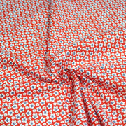 Tissu cotonnade fleurs japonaises géométriques : bleu, jaune, vert, rouge - OEKO - TEX - tissuspipi.com