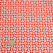 Tissu cotonnade fleurs japonaises géométriques : bleu, jaune, vert, rouge - OEKO - TEX - tissuspipi.com