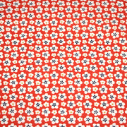 Tissu cotonnade fleurs japonaises géométriques : bleu, jaune, vert, rouge - OEKO - TEX - tissuspipi.com