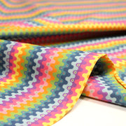Tissu cotonnade aux vaguelettes multicolores - OEKO - TEX - tissuspipi.com