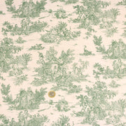 Tissu coton Toile de Jouy traditionnelle 160cm de large : bleu, rouge, vert, gris - OEKO - TEX - tissuspipi.com