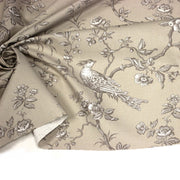 Tissu coton épais demi - natté TOILE DE JOUY AUX MESANGES, grande largeur 280cm : cinq couleurs dispos - OEKO - TEX - tissuspipi.com