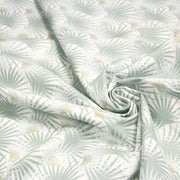 Tissu cotonnade blanc aux branches tropicales & arbres du voyageur - OEKO - TEX STANDARD 100 - tissuspipi.com