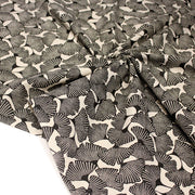 Tissu coton demi natté motif japonais GINKGO : BLEU ou NOIR - OEKO - TEX STANDARD 100 - tissuspipi.com