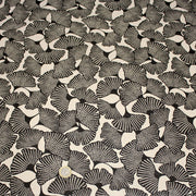 Tissu coton demi natté motif japonais GINKGO : BLEU ou NOIR - OEKO - TEX STANDARD 100 - tissuspipi.com