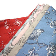 Tissu coton épais demi - natté TOILE DE JOUY AUX MESANGES, grande largeur 280cm : cinq couleurs dispos - OEKO - TEX - tissuspipi.com