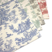 Tissu coton Toile de Jouy traditionnelle 160cm de large : bleu, rouge, vert, gris - OEKO - TEX - tissuspipi.com