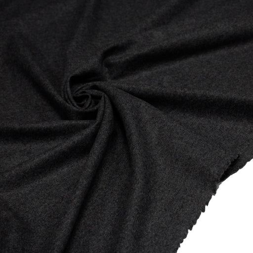 Tissu lainage flanelle de laine gris anthracite - Fabrication italienne - tissuspipi.com
