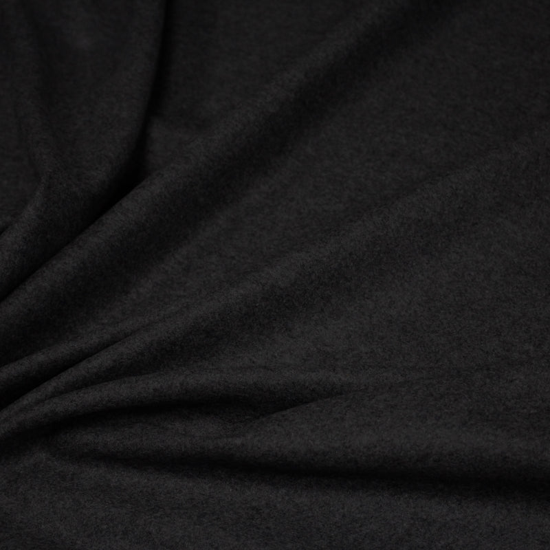 Tissu lainage flanelle de laine gris anthracite - Fabrication italienne - tissuspipi.com