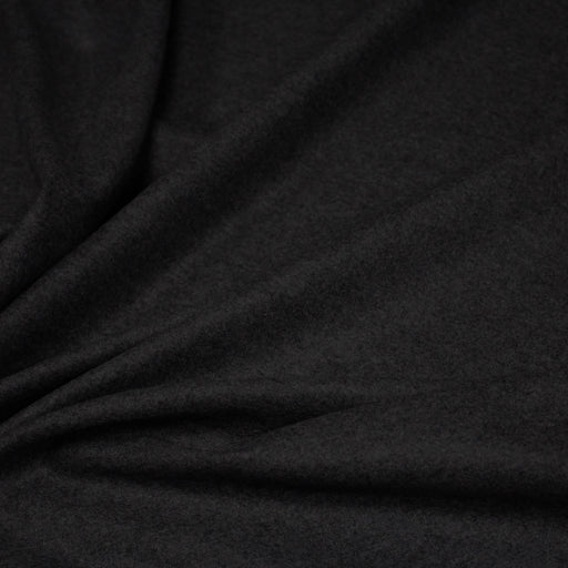 Tissu lainage flanelle de laine gris anthracite - Fabrication italienne - tissuspipi.com