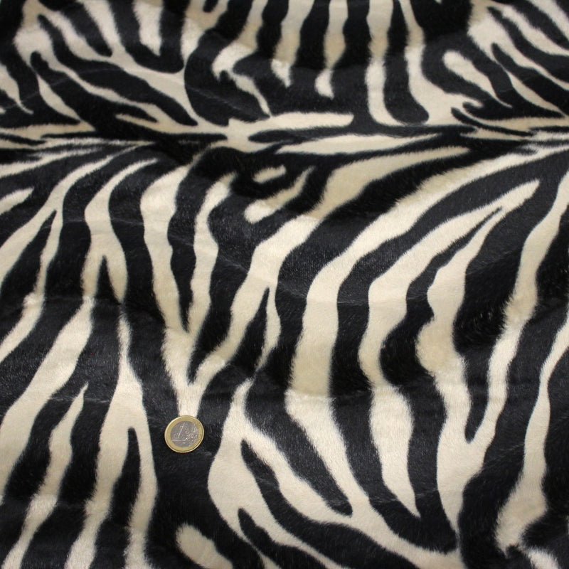 Tissu Velours imprimé motif ZEBRE : deux teintes disponibles ! - tissuspipi.com