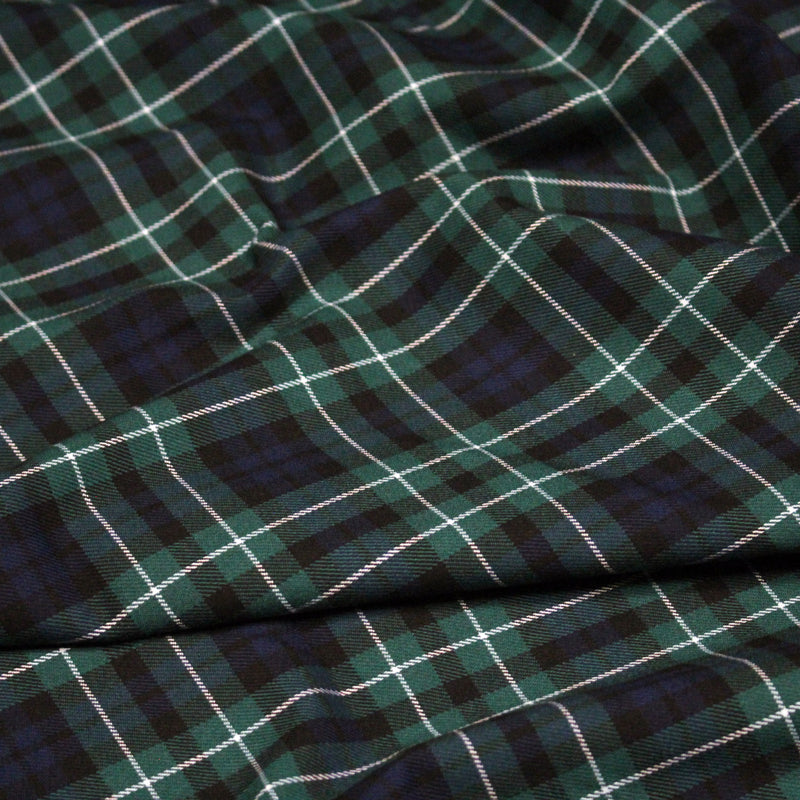 Tissu Tartan motif traditionnel vert bleu blanc - STANDARD 100 OEKO - TEX - tissuspipi.com