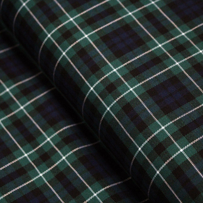 Tissu Tartan motif traditionnel vert bleu blanc - STANDARD 100 OEKO - TEX - tissuspipi.com