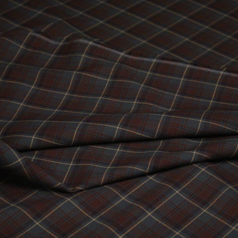 Tissu Tartan motif traditionnel vert kaki bordeaux ocre - STANDARD 100 OEKO - TEX - tissuspipi.com