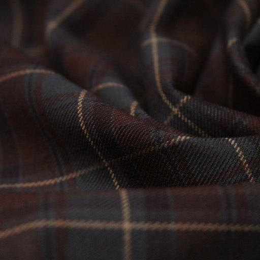 Tissu Tartan motif traditionnel vert kaki bordeaux ocre - STANDARD 100 OEKO - TEX - tissuspipi.com