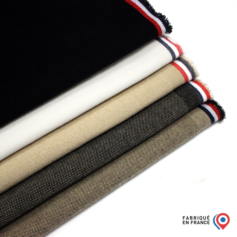 Tissu DEMI NATTÉ DE COTON ÉPAIS : cinq couleurs - Matière recyclée & fabrication française - tissuspipi.com
