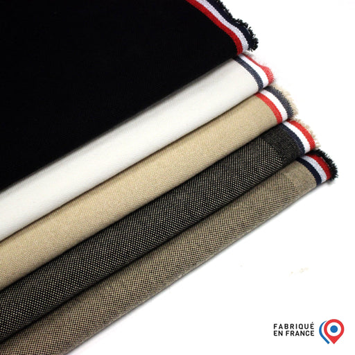 Tissu DEMI NATTÉ DE COTON ÉPAIS : cinq couleurs - Matière recyclée & fabrication française - tissuspipi.com