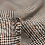 Tissu Prince de Galles noir blanc et ocre - STANDARD 100 OEKO - TEX - tissuspipi.com