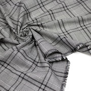 Tissu Prince de Galles noir blanc et liserés noirs - STANDARD 100 OEKO - TEX - tissuspipi.com