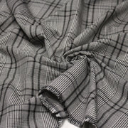 Tissu Prince de Galles noir blanc et liserés noirs - STANDARD 100 OEKO - TEX - tissuspipi.com
