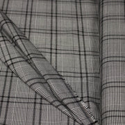 Tissu Prince de Galles noir blanc et liserés noirs - STANDARD 100 OEKO - TEX - tissuspipi.com