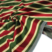 Tissu velours côtelé aux larges rayures rouges et vertes, tissage jacquard - tissuspipi.com
