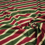 Tissu velours côtelé aux larges rayures rouges et vertes, tissage jacquard - tissuspipi.com