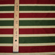 Tissu velours côtelé aux larges rayures rouges et vertes, tissage jacquard - tissuspipi.com