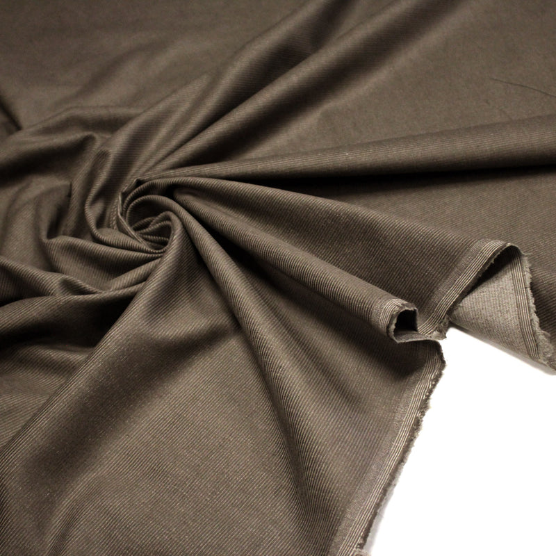Tissu velours milleraies fines côtes 100% coton taupe - tissuspipi.com