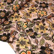 Tissu habillement satin velours, imprimé motif fleuri INDIENNES, nombreuses couleurs - tissuspipi.com